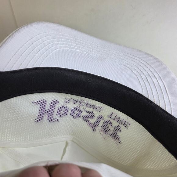 Vintage 90s Hoosier Racing Tire Snapback Hat White Purple Logo USA Made - Picture 10 of 10